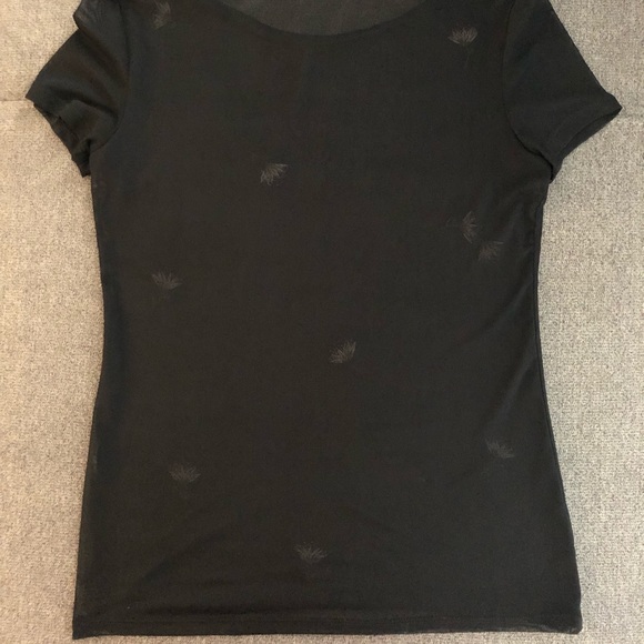 Sheer Black T-shirt With Flowers - Picture 5 of 5